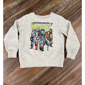 Marvel Crewneck Sweatshirt 5T Heather Gray Spiderman Hulk Iron Man